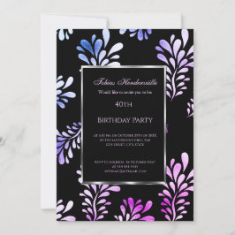 40.º Fiesta de cumpleaños invitación hombre morado