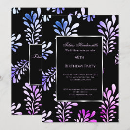 40.º Fiesta de cumpleaños invitación hombre morado