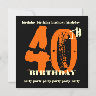 40.º Fiesta Naranja Grunge Invitación