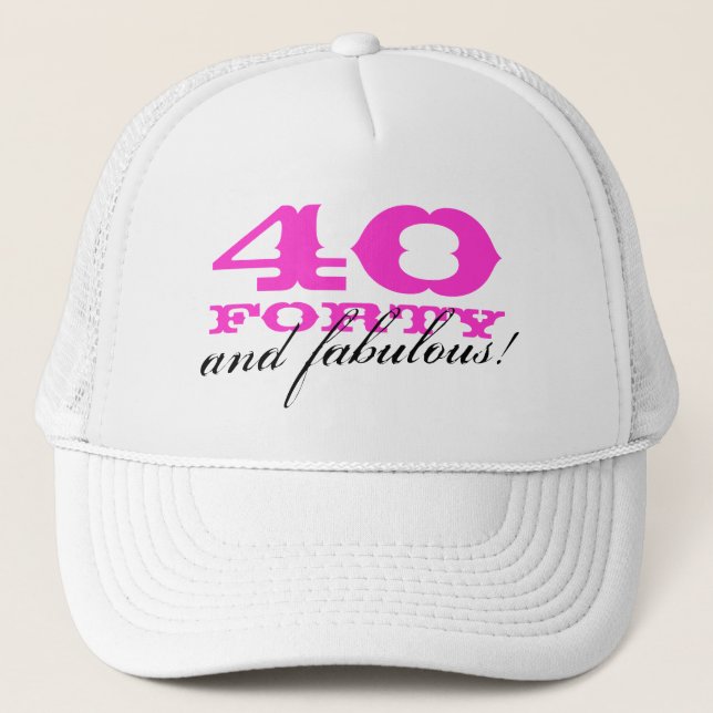 40.º gorra de cumpleaños | 40 y fabuloso! (Anverso)