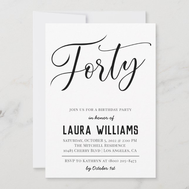 40.º guión Invitación al cumpleaños de palabra (Anverso)