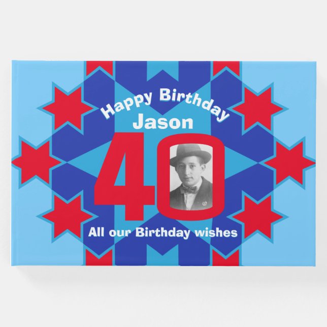 40.º libro de invitados rojo azul estrella de la f (Anverso)