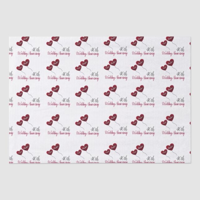 40.º papel higiénico en el aniversario del boda de (Anverso)