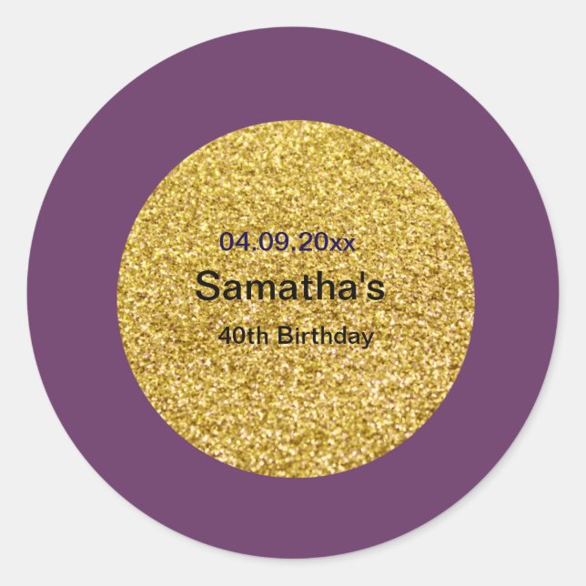 40.º Pegatina de cumpleaños (Anverso)