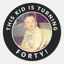 40.º Personalizado de cumpleaños Pegatinas de foto