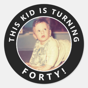 40.º Personalizado de cumpleaños Pegatinas de foto
