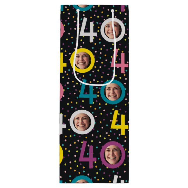 40.º Personalizar de cumpleaños Foto Bolsa de rega (Anverso)