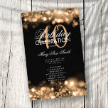 40.º programa de cumpleaños Glam Lights Gold Menu<br><div class="desc">Elegante diseño "Programa de Fiesta de Cumpleaños" con Sparkles & Lights in Gold con texto personalizado.</div>