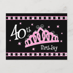 40.a invitación de la postal del cumpleaños de la