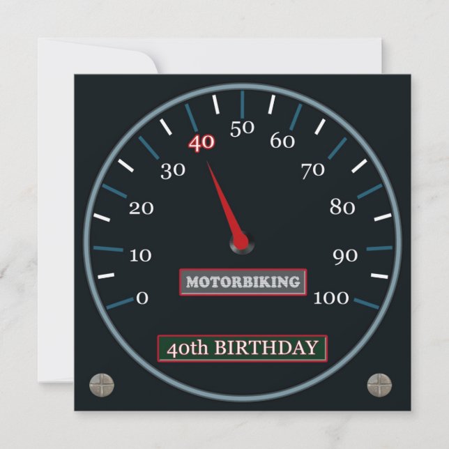 40.a invitación del cumpleaños de Motorbiking (Anverso)
