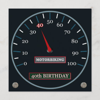 40.a invitación del cumpleaños de Motorbiking