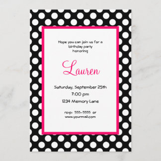 40.a invitación del cumpleaños del punto negro y
