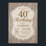 40.a madera rústica de la invitación del<br><div class="desc">40.os antecedentes rústicos de madera de la invitación del cumpleaños. Fiesta de cumpleaños adulta. El golpe del cumpleaños del hombre invita. décimotercero décimosexto décimo octavo vigésimo 21ro trigésimo 40.o 50.o 60.o 70.o 80.o 90.o 100o, cualquier edad. Para el arreglo para requisitos particulares adicional, haga clic por favor el "personalizar él"...</div>