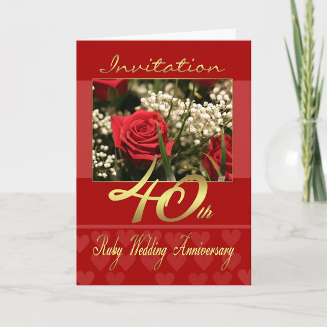40.a tarjeta de la invitación del aniversario de (Anverso)