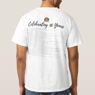 40° Aniversario Mostrar camiseta con título