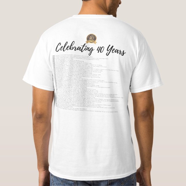 40° Aniversario Mostrar camiseta con título (Reverso)