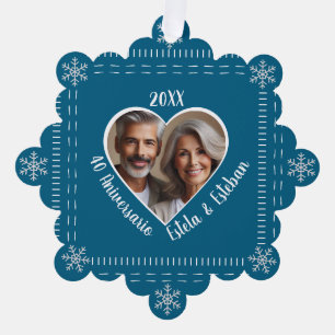 40 Aniversario Tarjeta de Ornamento Personalizado 
