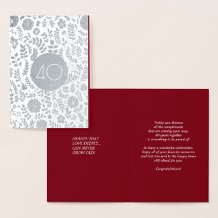 40° Aniversario Tarjetas de Lujo Real Relieve meta