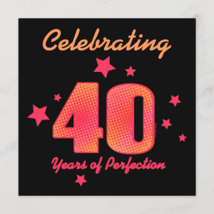 40 años de Personalizado de Perfección Invitación
