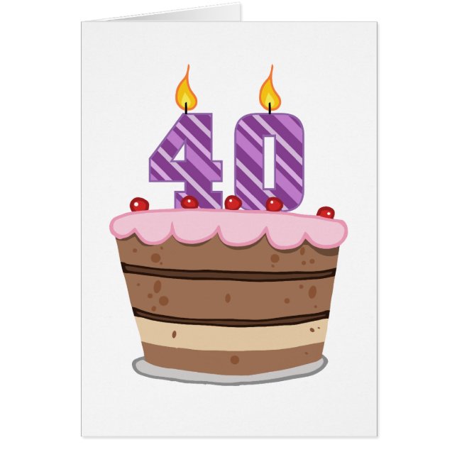 40 años en el pastel de cumpleaños (Frente)