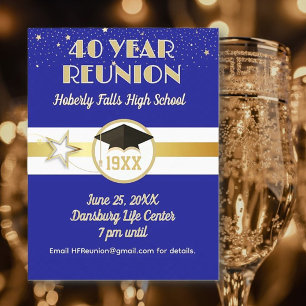 ¡40 años! Tarjeta de invitación a la reunión de ex