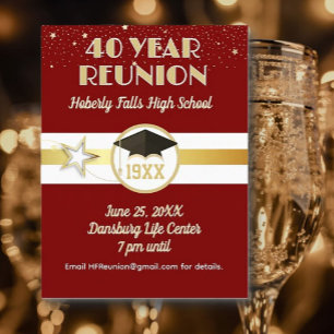 ¡40 años! Tarjeta de invitación para la reunión de