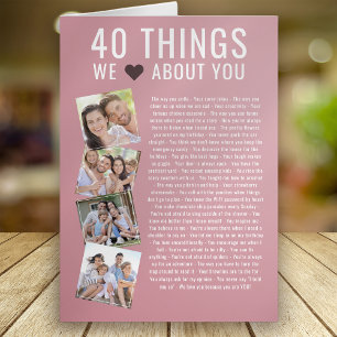 40 cosas que amamos de ti 40.ª tarjeta de cumple