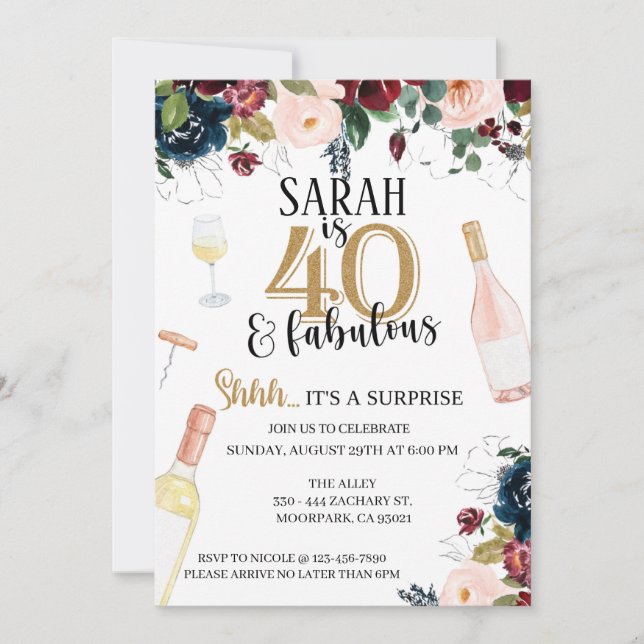 40, CUARENTA CUARENTA, FIESTA DEL VINO, SORPRESA (Anverso)