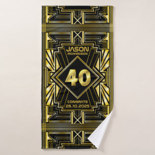 40 cumpleaños Art Deco Oro Gran Gatsby Negro