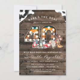 40 cumpleaños | Invitación de Cowboy Wild West