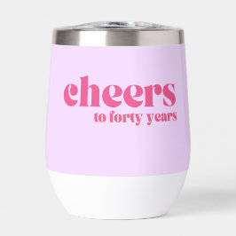 40 cumpleaños, Retro Púrpura y Rosa "anima a 40"