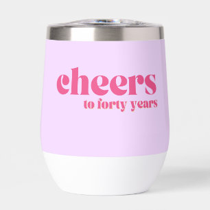 40 cumpleaños, Retro Púrpura y Rosa "anima a 40"