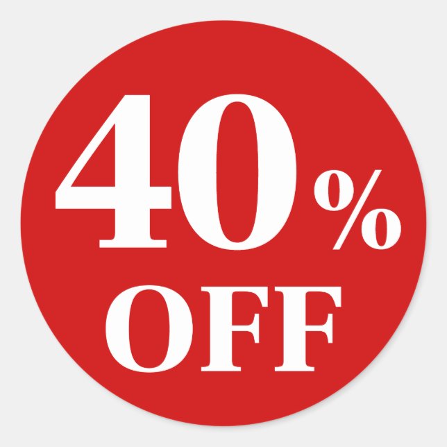 40% de descuento Pegatina redonda clásica con fond (Anverso)