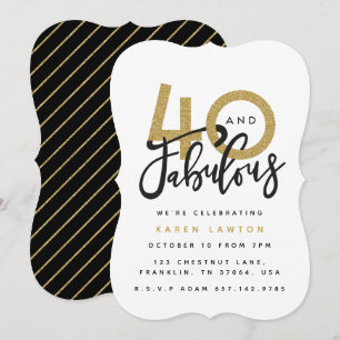 40 e invitación fabulosa de la fiesta de