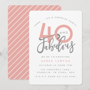 40 e invitación fabulosa de la fiesta de