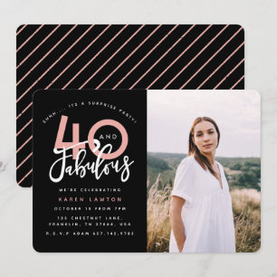 40 e invitación fabulosa de la foto de la fiesta