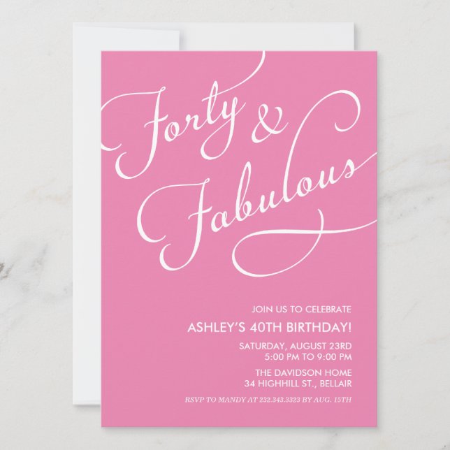 40 e invitaciones fabulosas (Anverso)