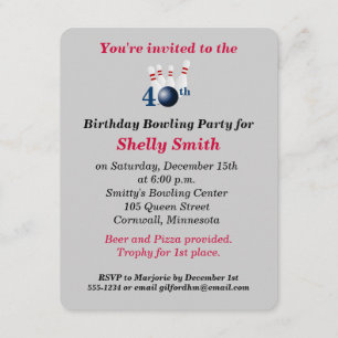 40° Encuentro de Bolos de Cumpleaños Invitación