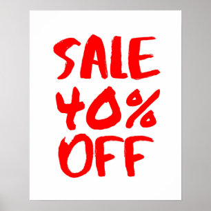 40% fuera de venta Rótulo, señal de tienda minoris