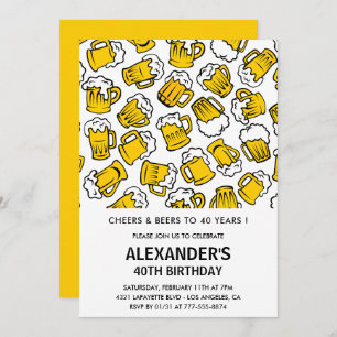 40 invitaciones de cumpleaños Hombres Saludos y Ce