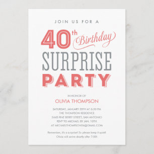 40 invitaciones de cumpleaños sorpresa