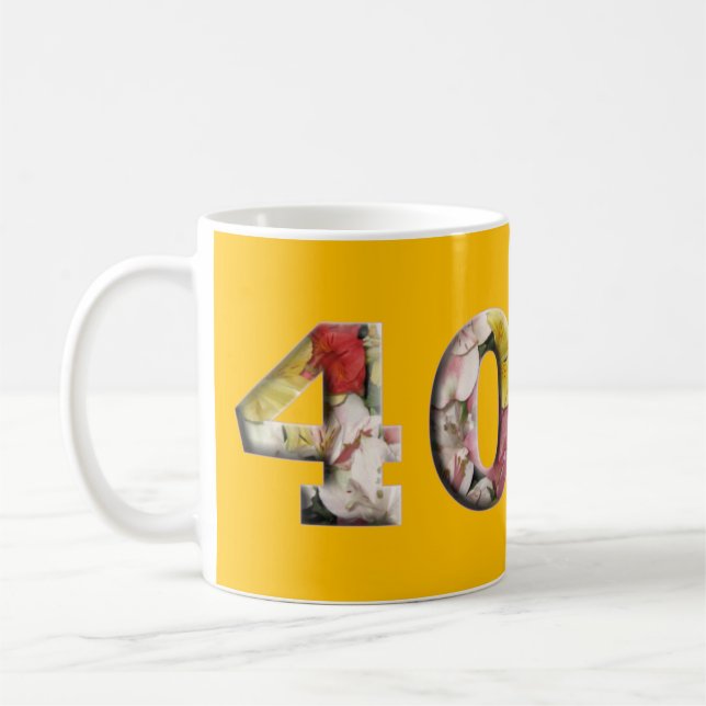 40.o Aniversario del cumpleaños 40 años de taza (Izquierda)