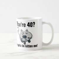 40.o cumpleaños divertido, tazas de café del gato