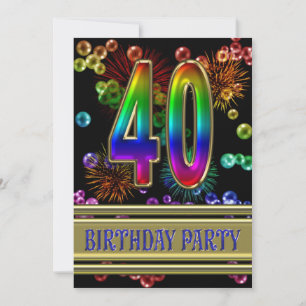 40.o Invitación de la fiesta de cumpleaños con las