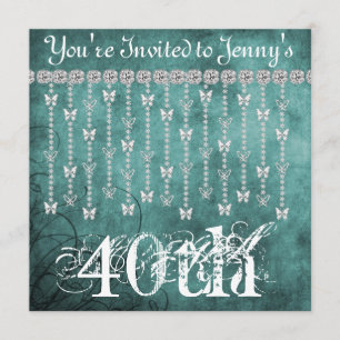 40.o Invitación de la mariposa BLING del