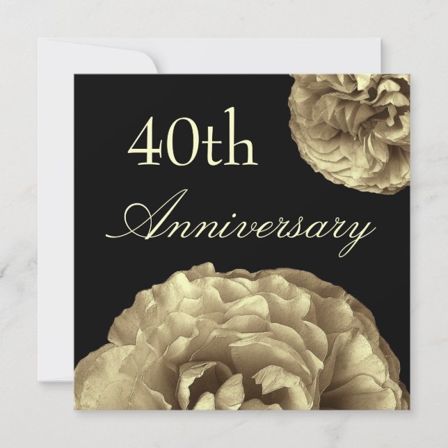 40.o Invitación del aniversario - rosas del ORO (Anverso)