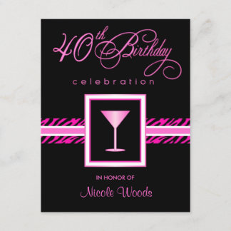 40.o Invitaciones de la fiesta de cumpleaños -