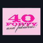 40.o Invitaciones de la fiesta de cumpleaños para<br><div class="desc">40.o ¡Invitaciones de la fiesta de cumpleaños para el rosa 40 de las mujeres y fabuloso! diseño. Diseño de Girlie para la mujer de cuarenta años. El cuadragésimo fiesta invita.</div>