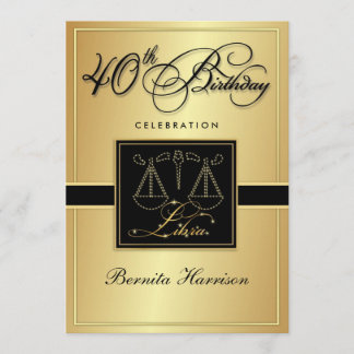 40.o Invitaciones del cumpleaños - libra del
