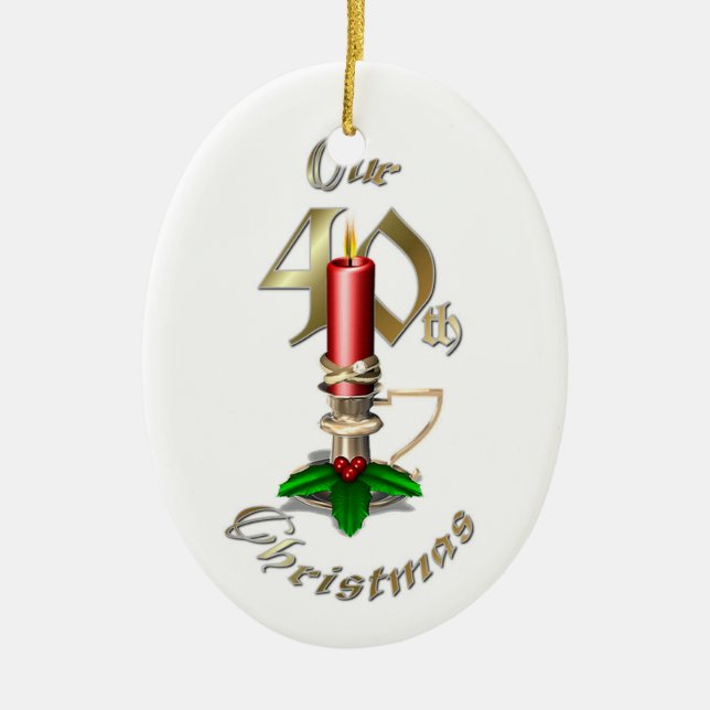 40.o ornamento casado del navidad (Frente)